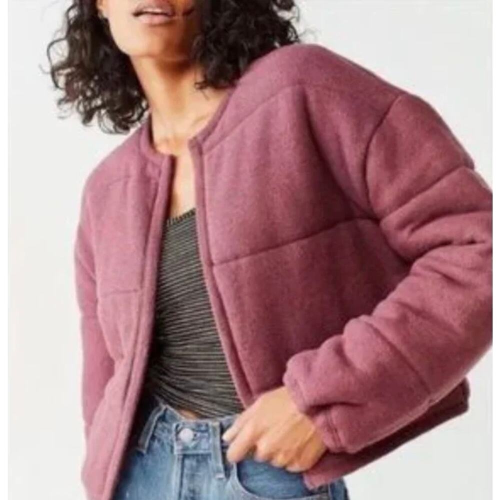 Urban Outfitters Out From Under Purple Quilted Puffer Crop Jacket XS